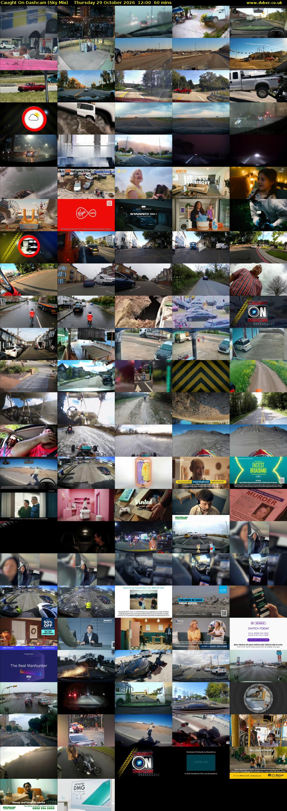 Caught On Dashcam (Sky Mix) Thursday 29 October 2026 12:00 - 13:00