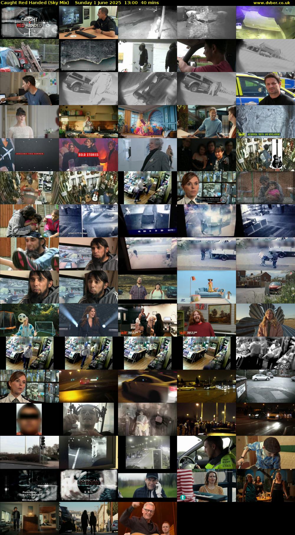 Caught Red Handed (Sky Mix) Sunday 1 June 2025 13:00 - 13:40