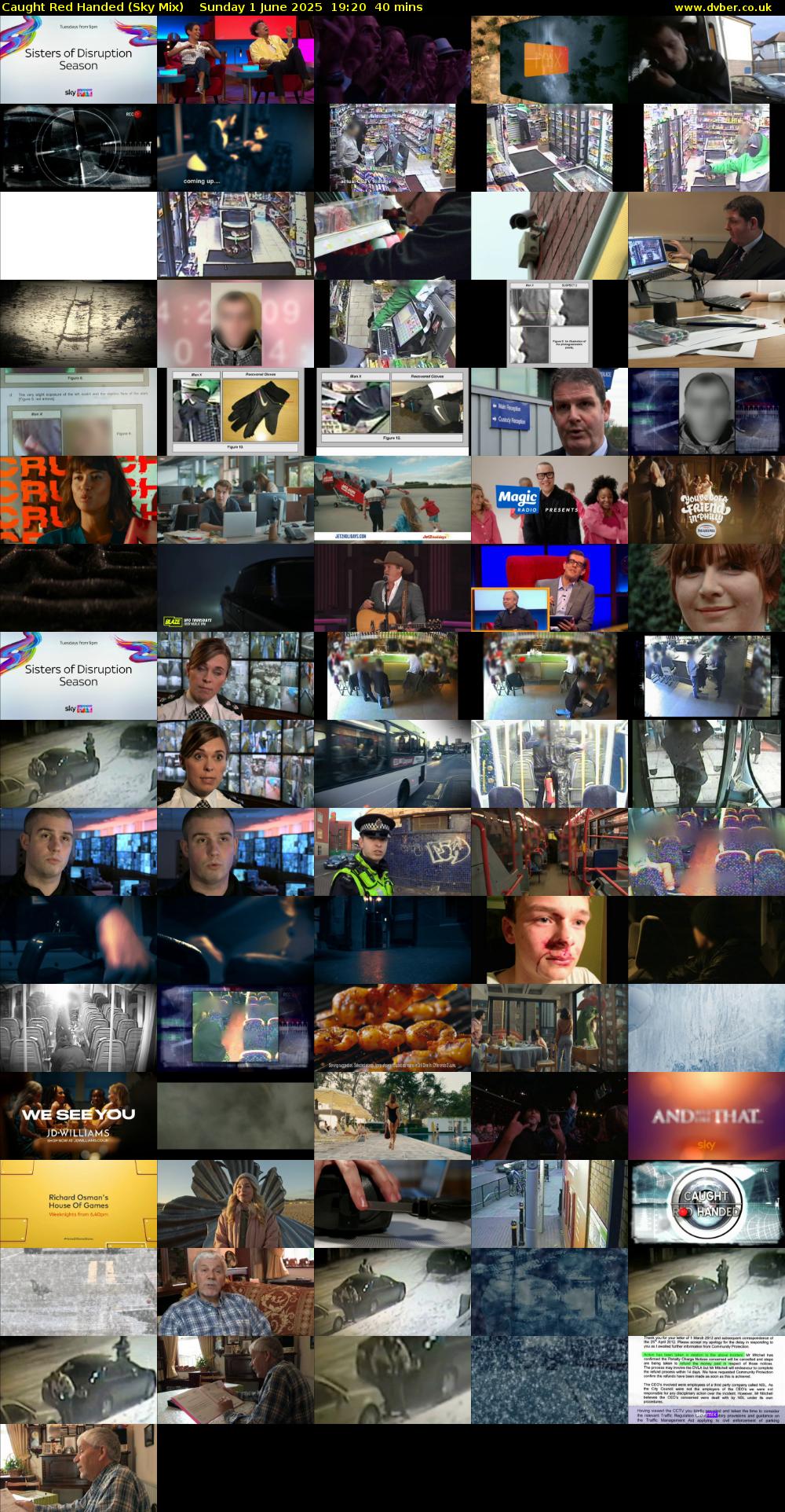 Caught Red Handed (Sky Mix) Sunday 1 June 2025 19:20 - 20:00