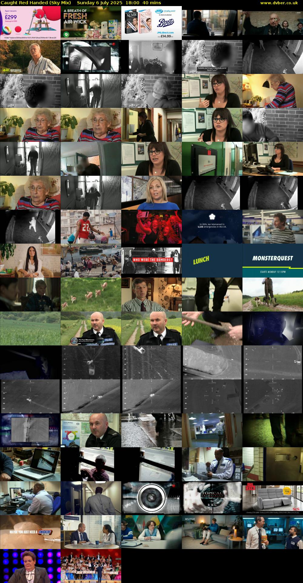 Caught Red Handed (Sky Mix) Sunday 6 July 2025 18:00 - 18:40