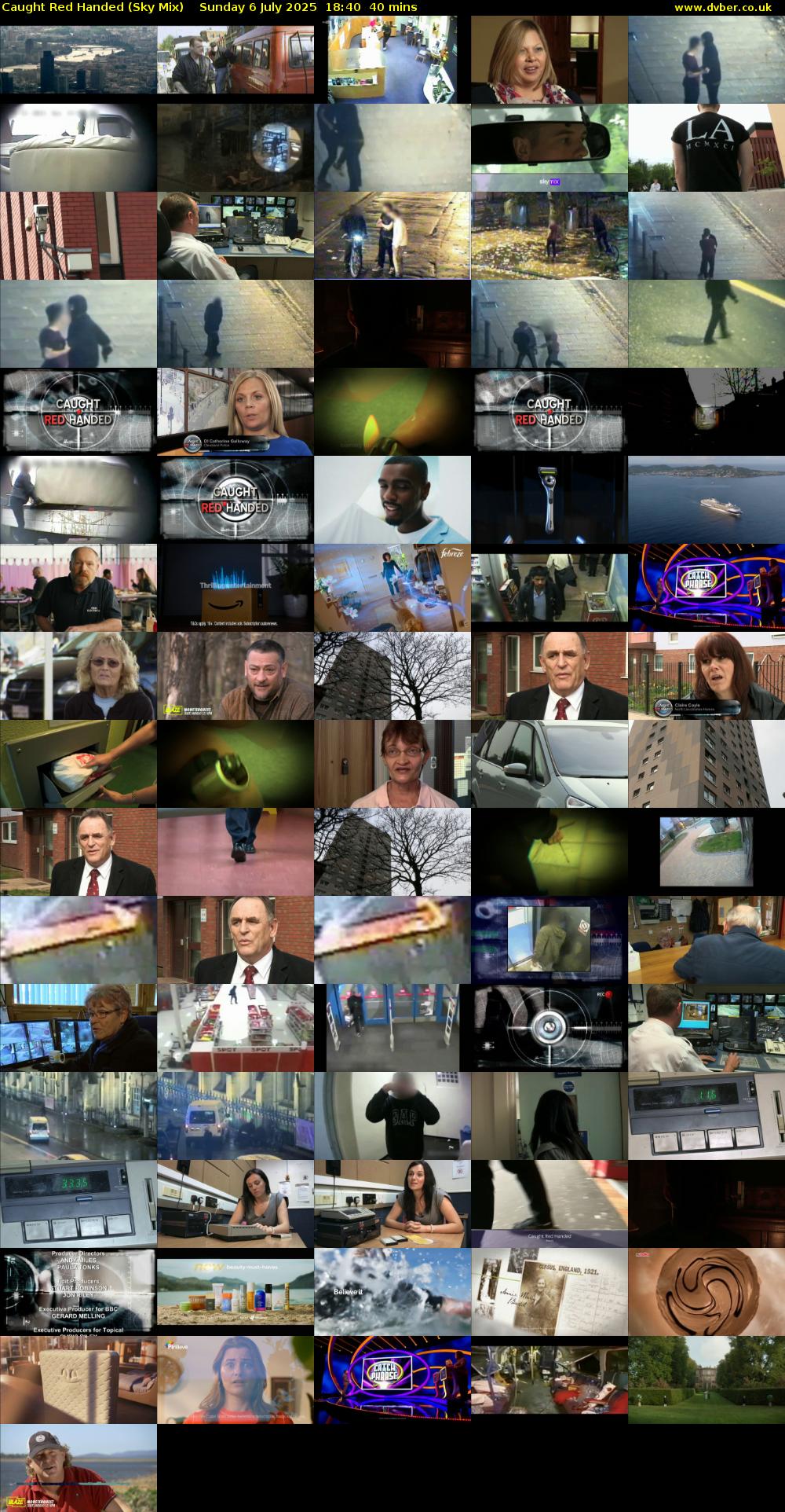 Caught Red Handed (Sky Mix) Sunday 6 July 2025 18:40 - 19:20