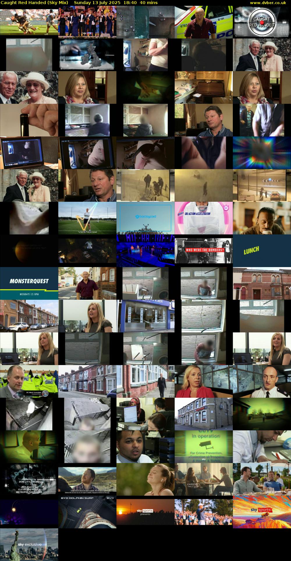 Caught Red Handed (Sky Mix) Sunday 13 July 2025 18:40 - 19:20