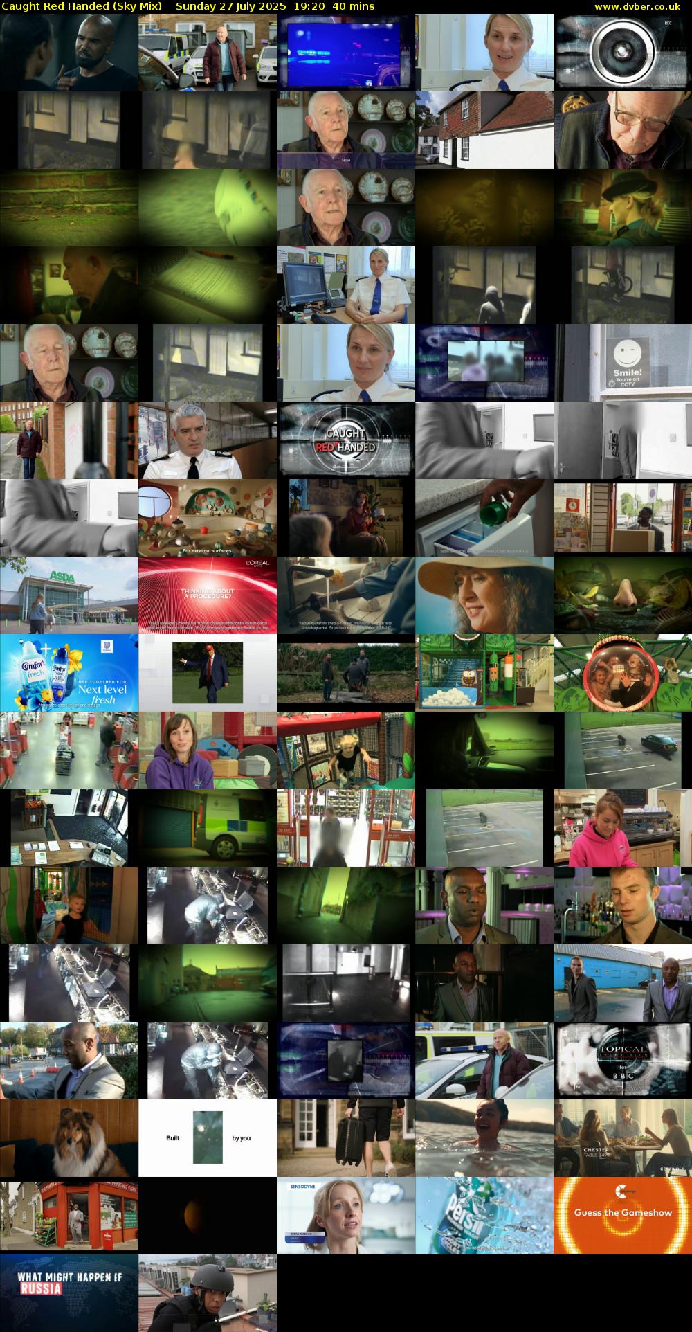Caught Red Handed (Sky Mix) Sunday 27 July 2025 19:20 - 20:00