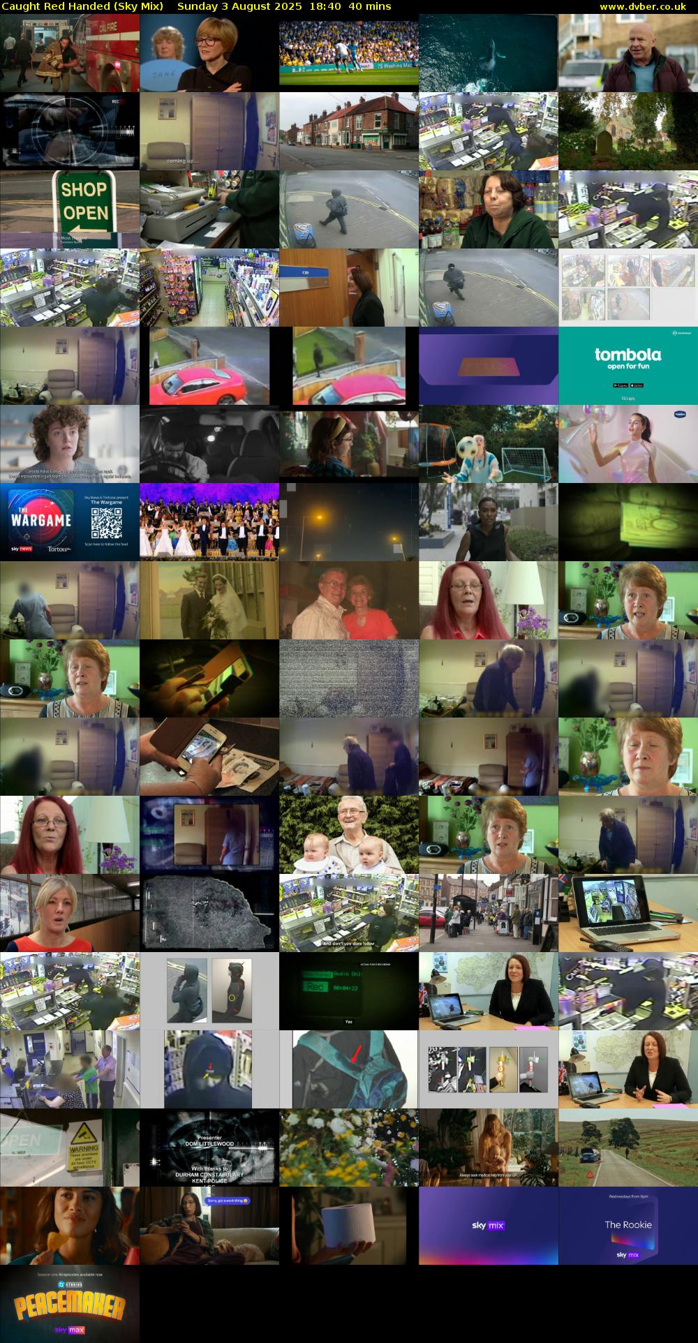 Caught Red Handed (Sky Mix) Sunday 3 August 2025 18:40 - 19:20