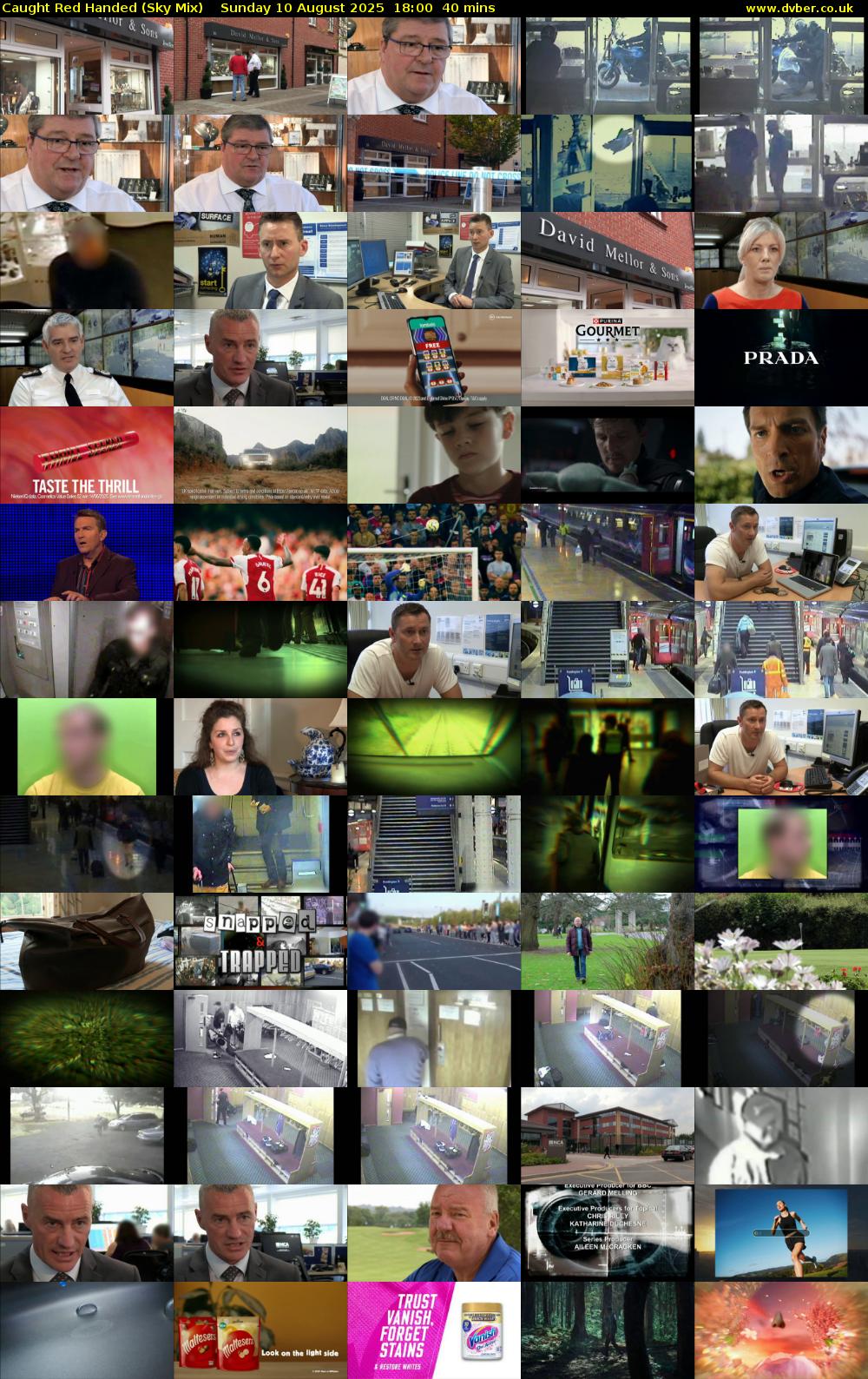 Caught Red Handed (Sky Mix) Sunday 10 August 2025 18:00 - 18:40