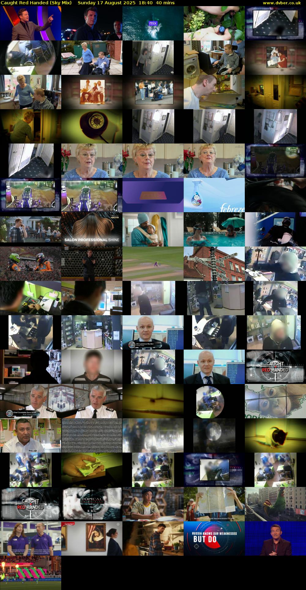Caught Red Handed (Sky Mix) Sunday 17 August 2025 18:40 - 19:20