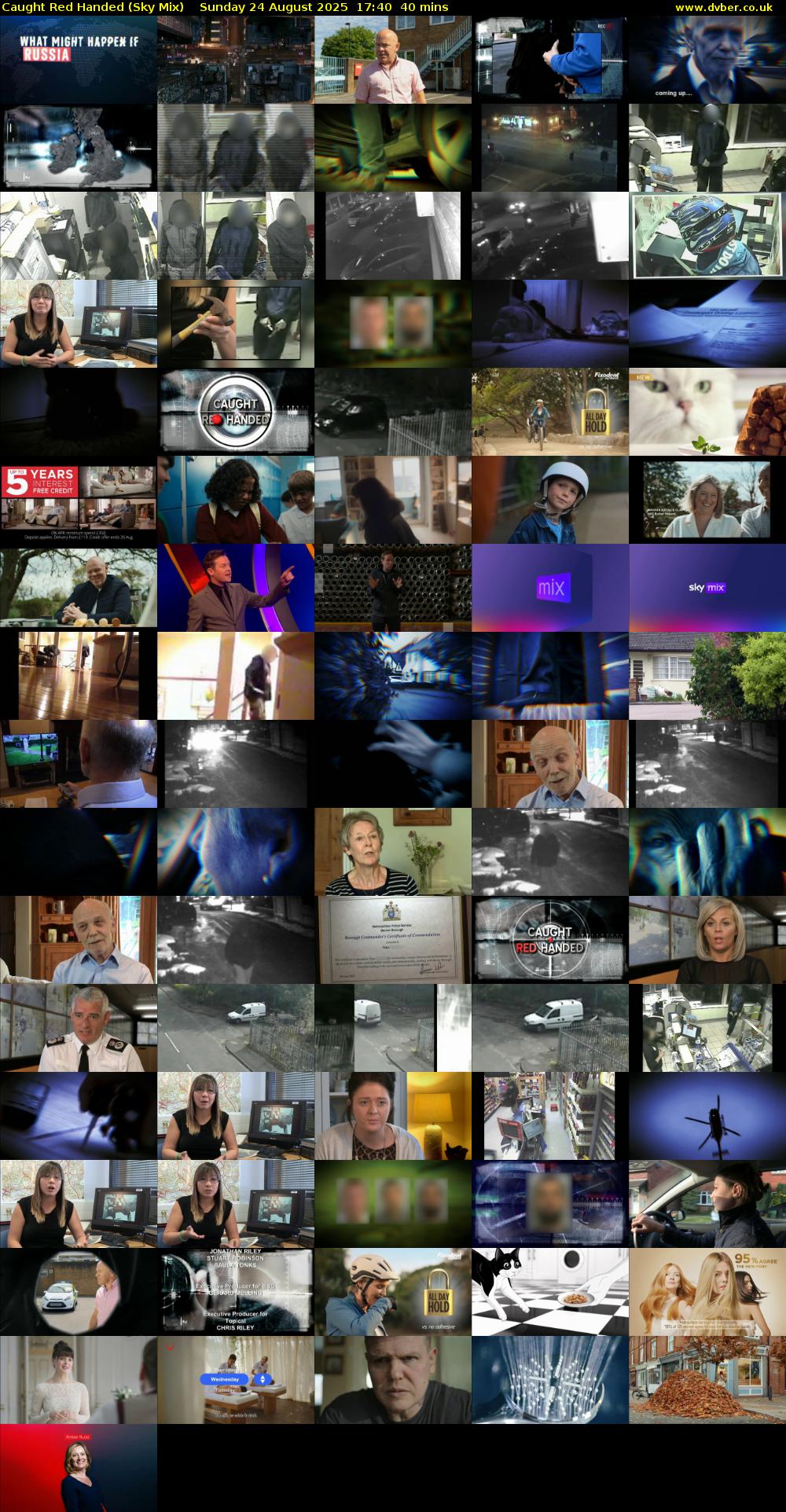 Caught Red Handed (Sky Mix) Sunday 24 August 2025 17:40 - 18:20