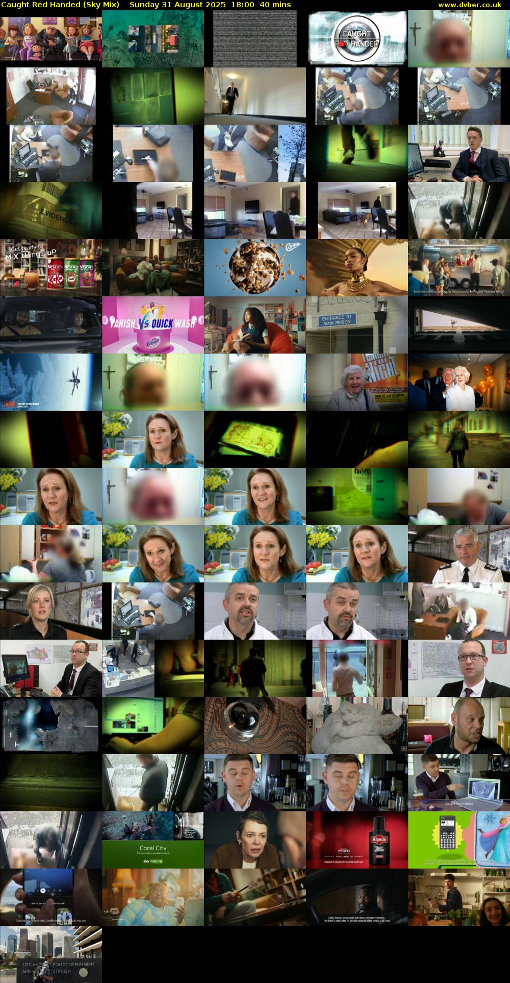 Caught Red Handed (Sky Mix) Sunday 31 August 2025 18:00 - 18:40