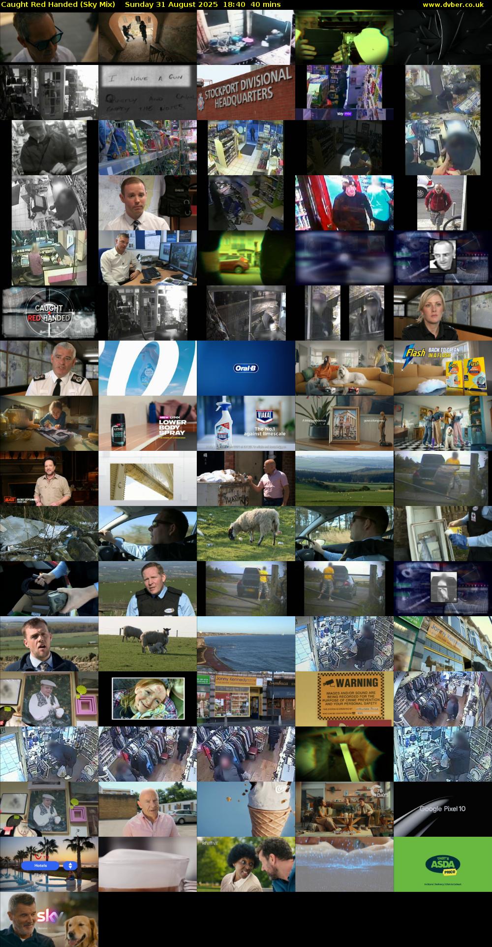 Caught Red Handed (Sky Mix) Sunday 31 August 2025 18:40 - 19:20