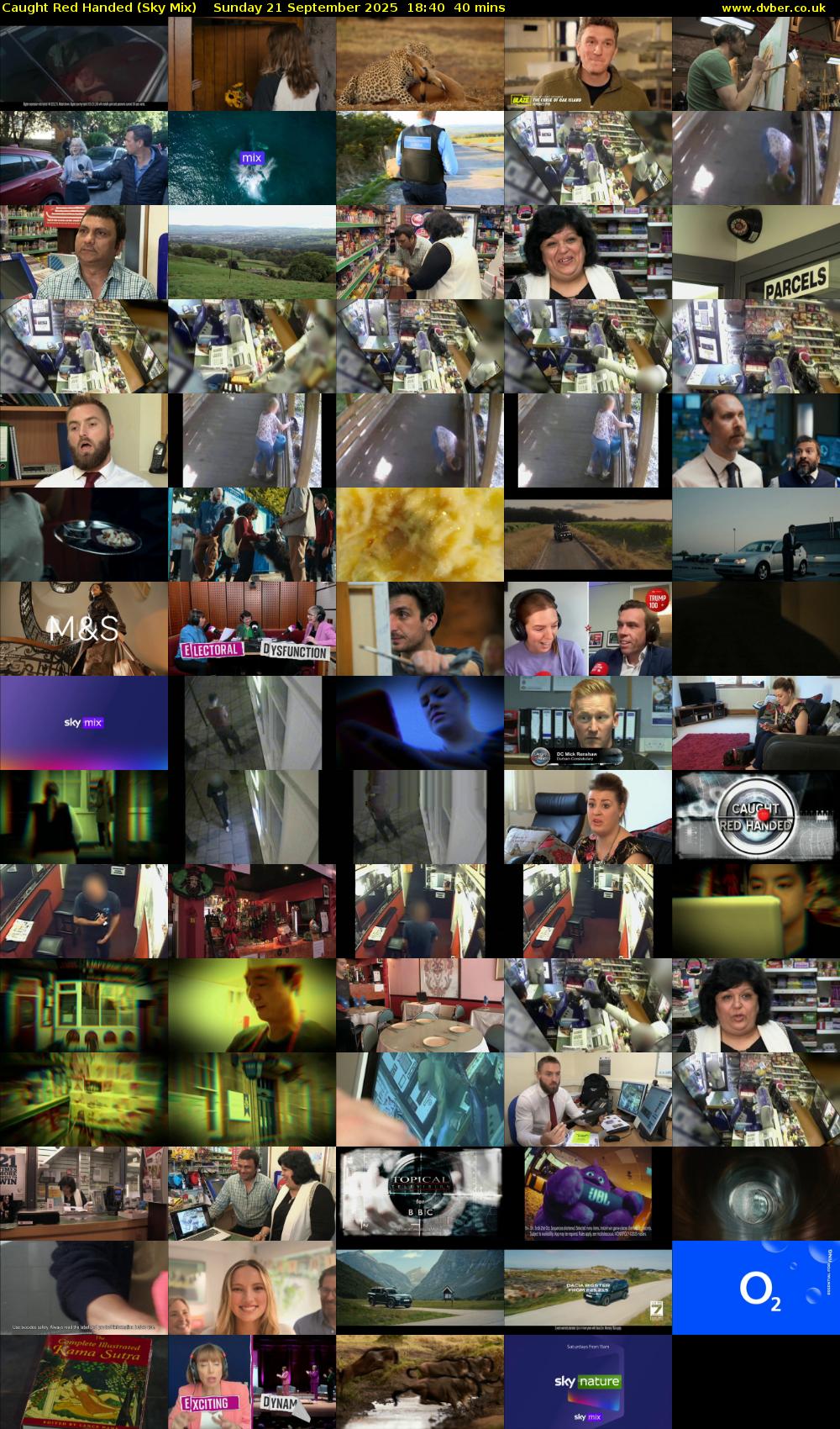 Caught Red Handed (Sky Mix) Sunday 21 September 2025 18:40 - 19:20