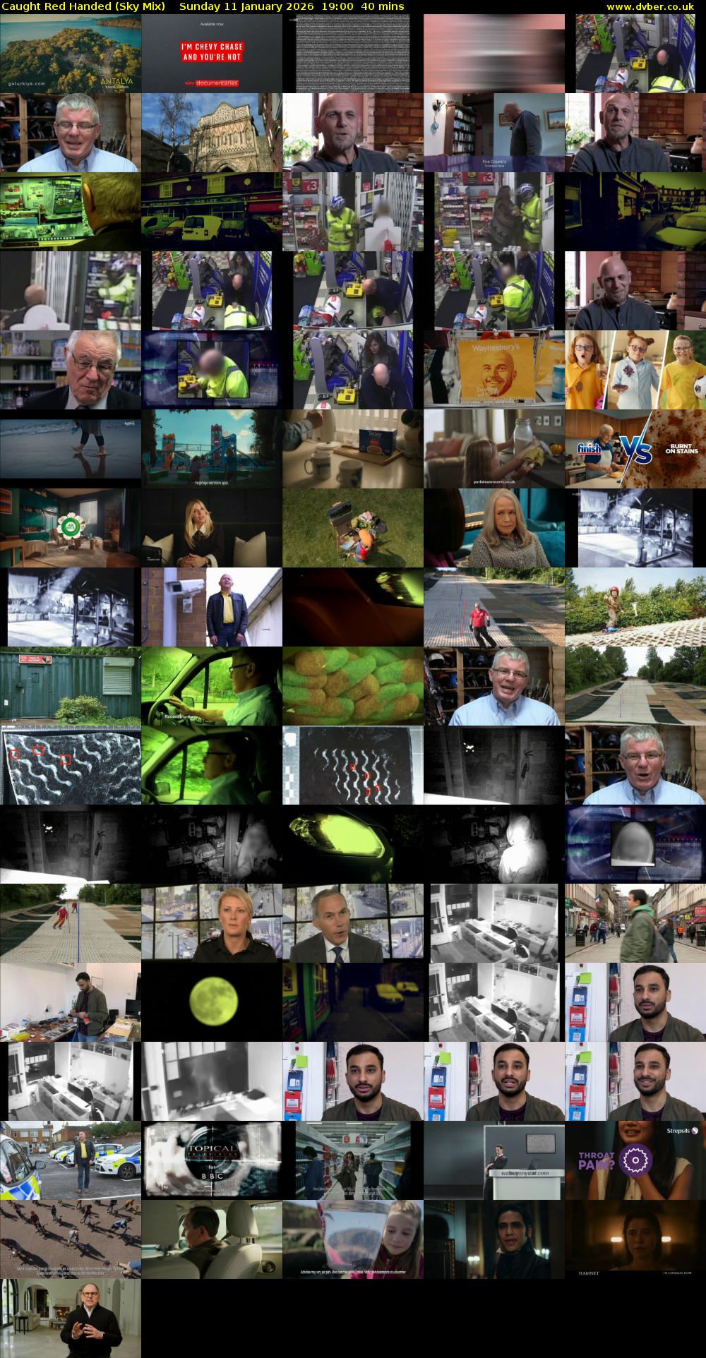 Caught Red Handed (Sky Mix) Sunday 11 January 2026 19:00 - 19:40