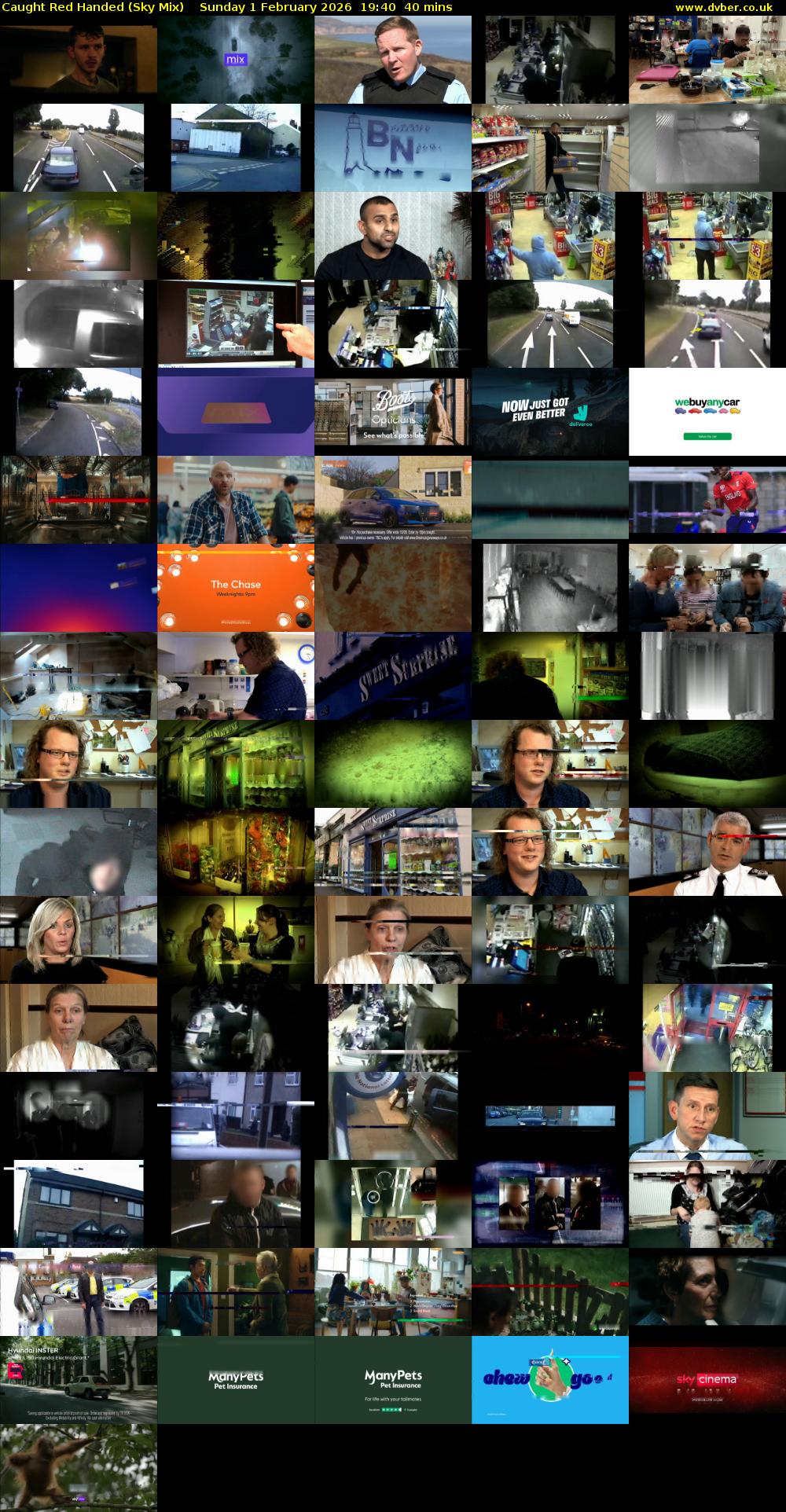 Caught Red Handed (Sky Mix) Sunday 1 February 2026 19:40 - 20:20