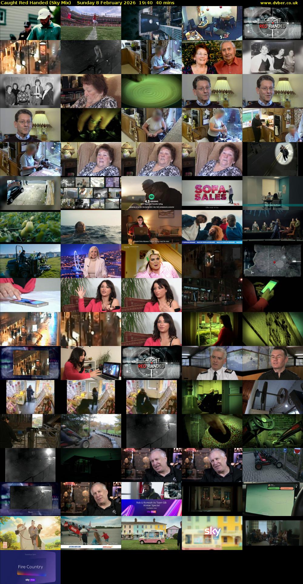 Caught Red Handed (Sky Mix) Sunday 8 February 2026 19:40 - 20:20
