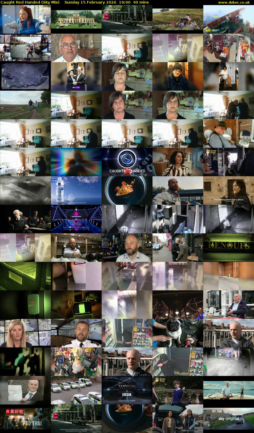 Caught Red Handed (Sky Mix) Sunday 15 February 2026 19:00 - 19:40