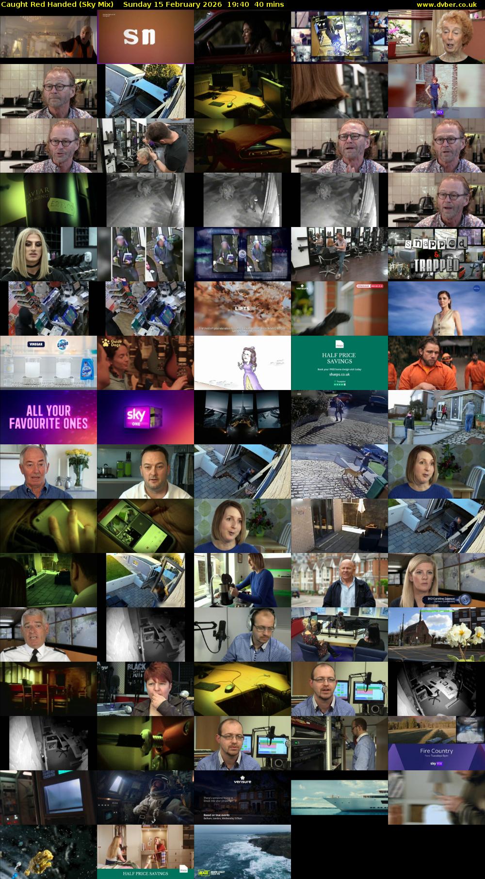 Caught Red Handed (Sky Mix) Sunday 15 February 2026 19:40 - 20:20