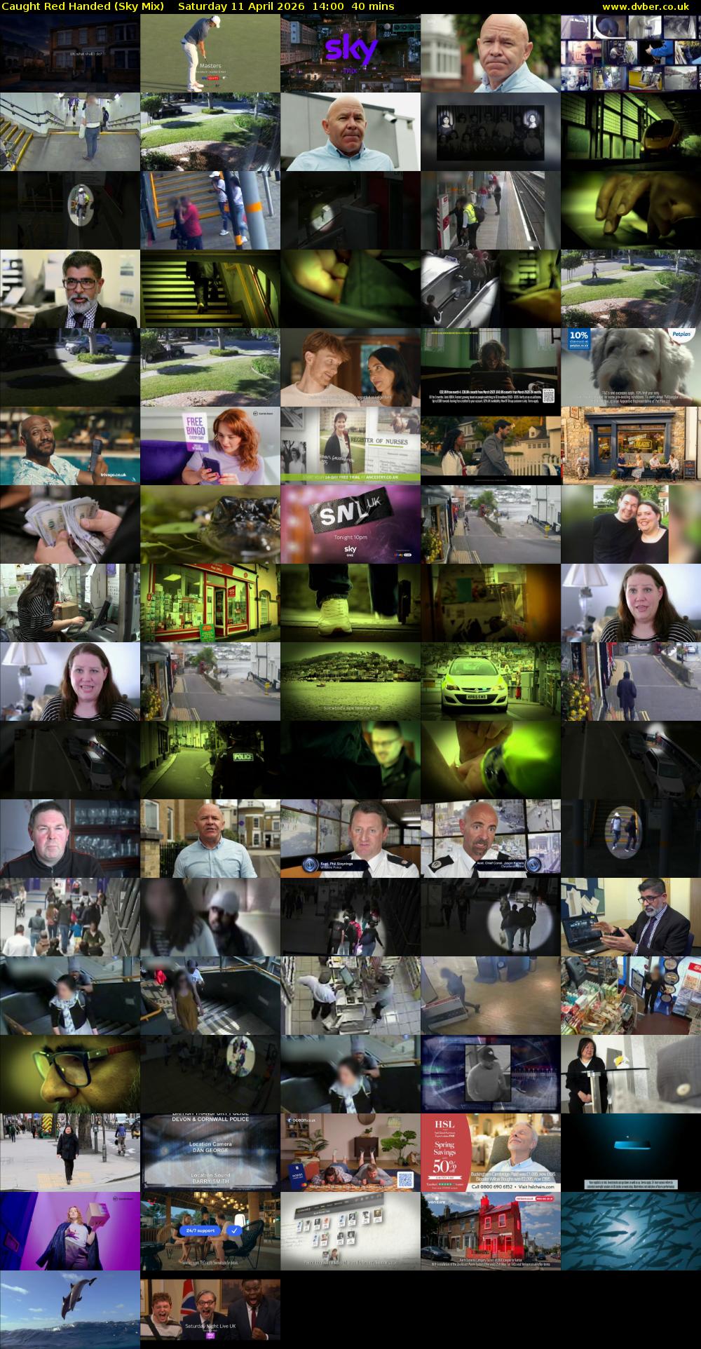 Caught Red Handed (Sky Mix) Saturday 11 April 2026 14:00 - 14:40