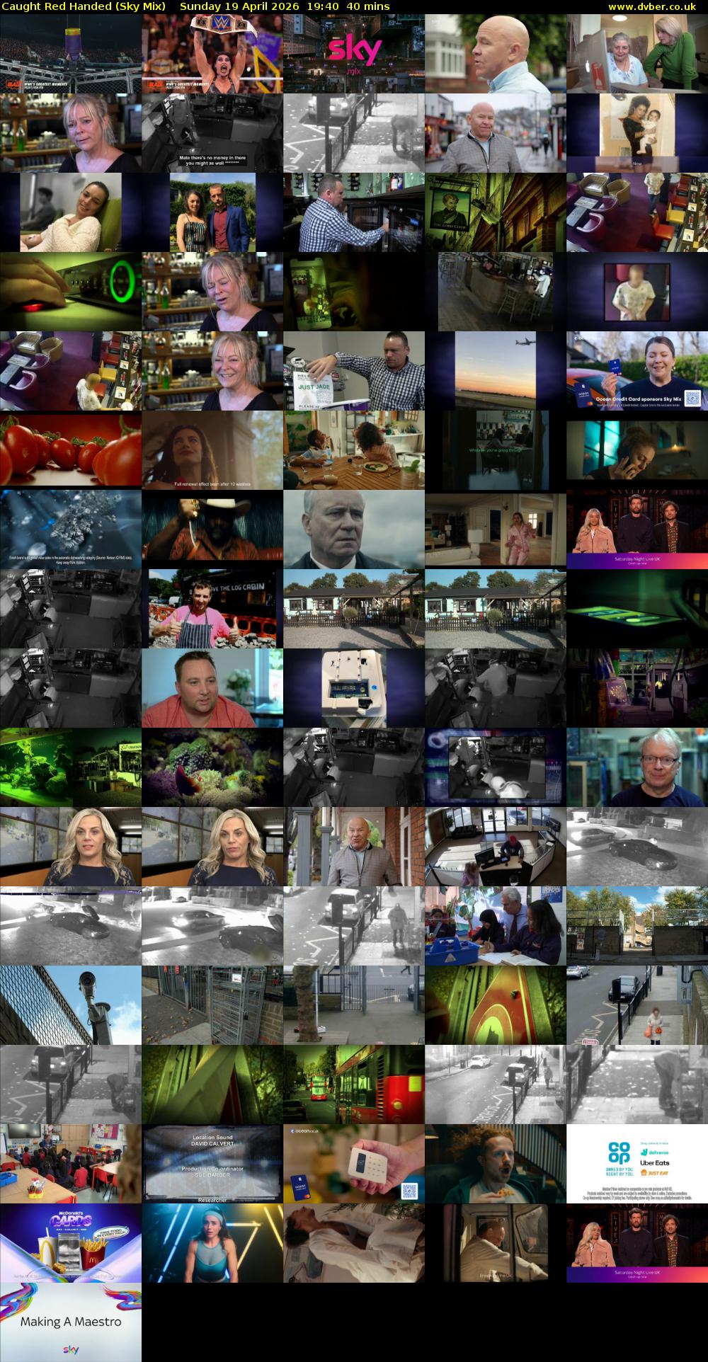 Caught Red Handed (Sky Mix) Sunday 19 April 2026 19:40 - 20:20