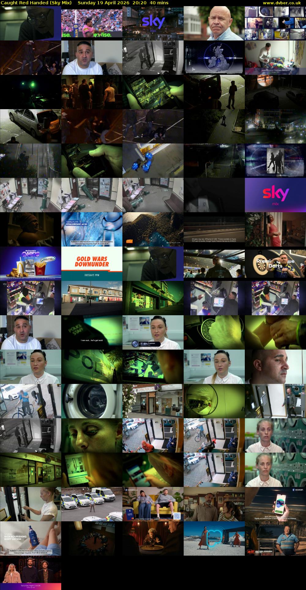 Caught Red Handed (Sky Mix) Sunday 19 April 2026 20:20 - 21:00
