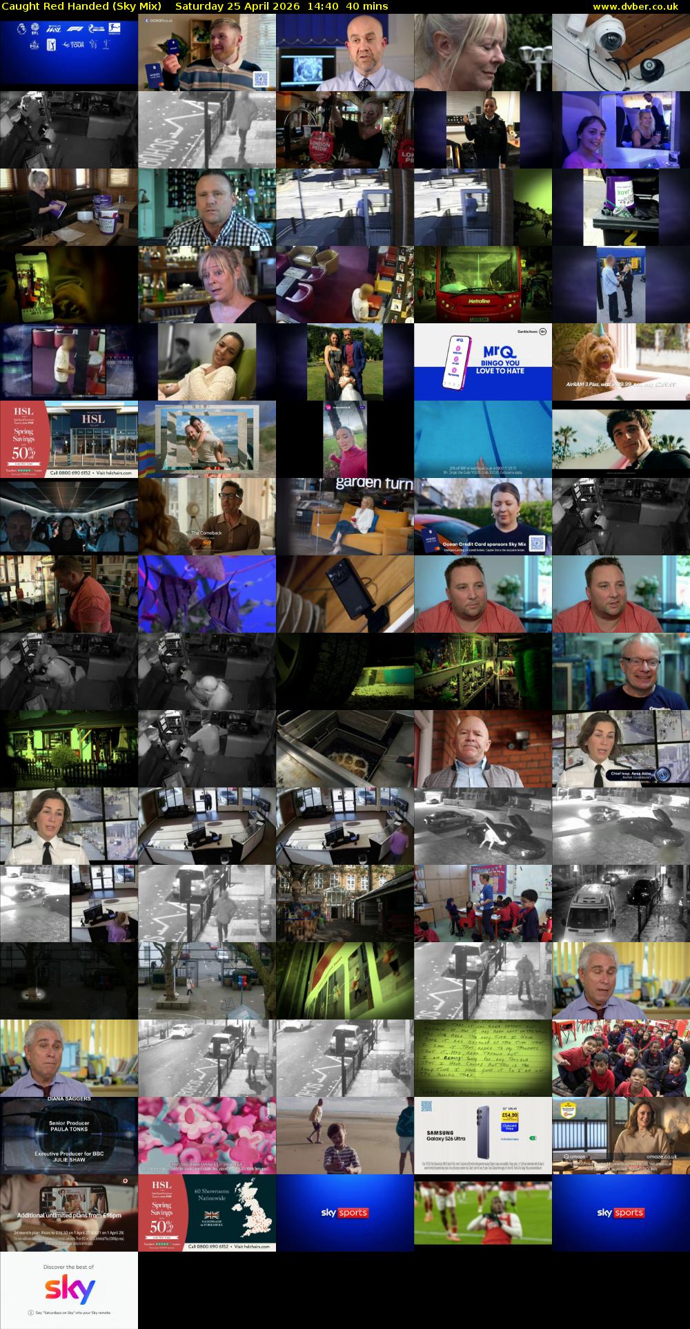 Caught Red Handed (Sky Mix) Saturday 25 April 2026 14:40 - 15:20