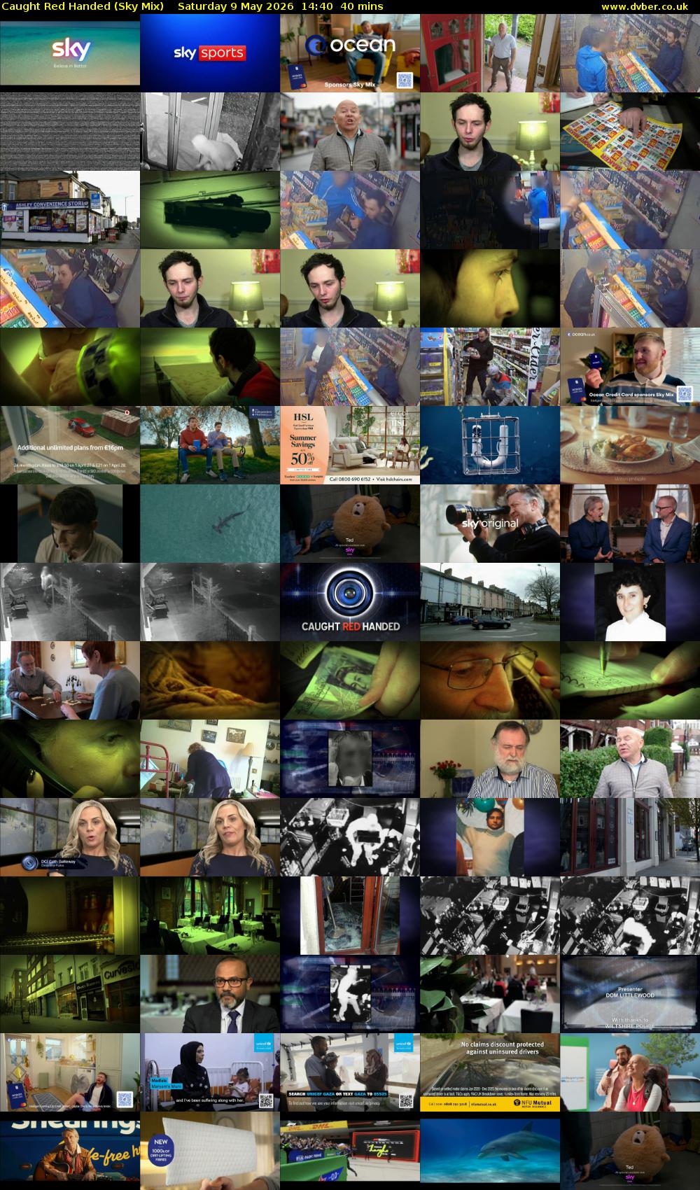 Caught Red Handed (Sky Mix) Saturday 9 May 2026 14:40 - 15:20
