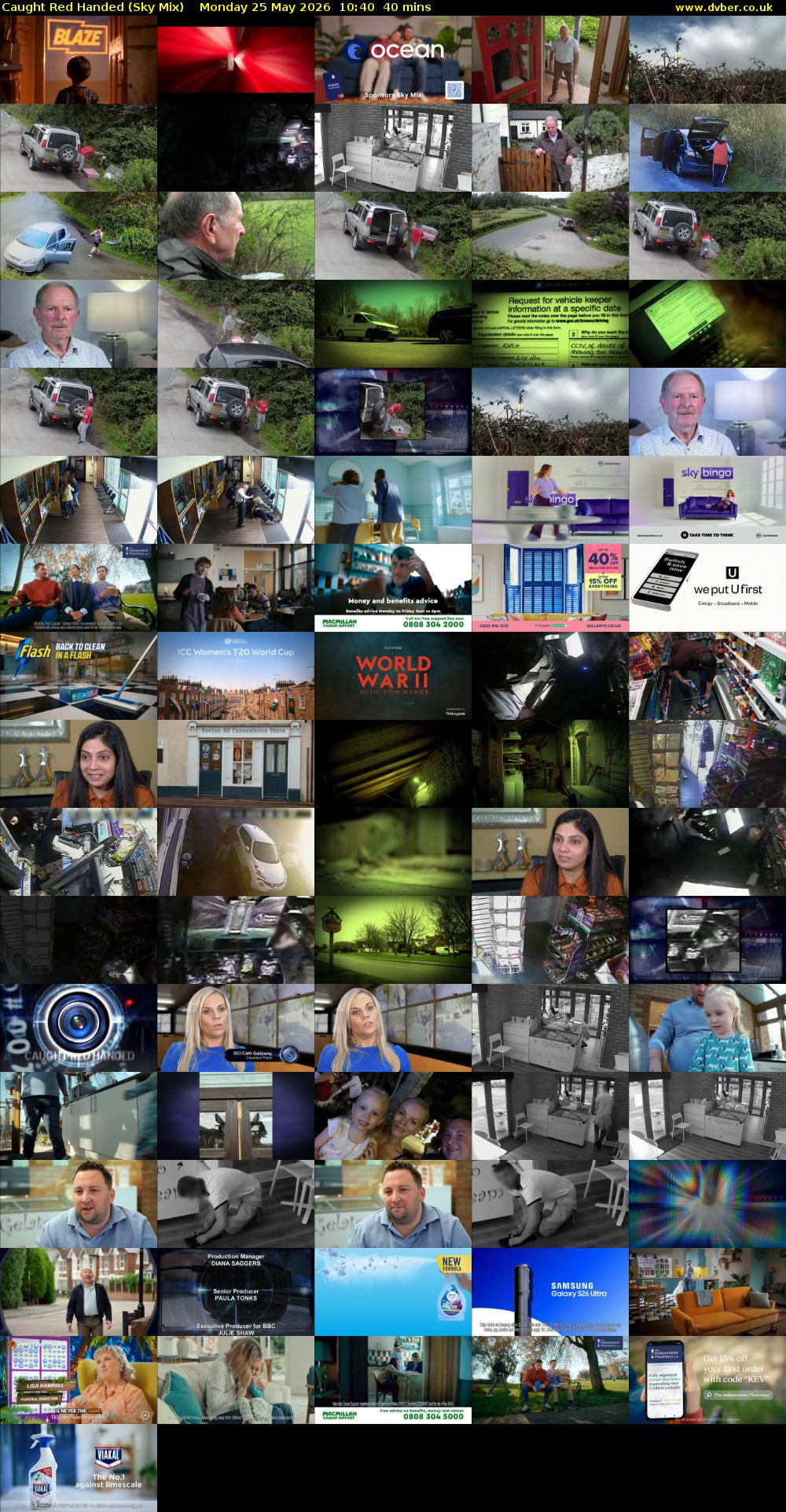 Caught Red Handed (Sky Mix) Monday 25 May 2026 10:40 - 11:20