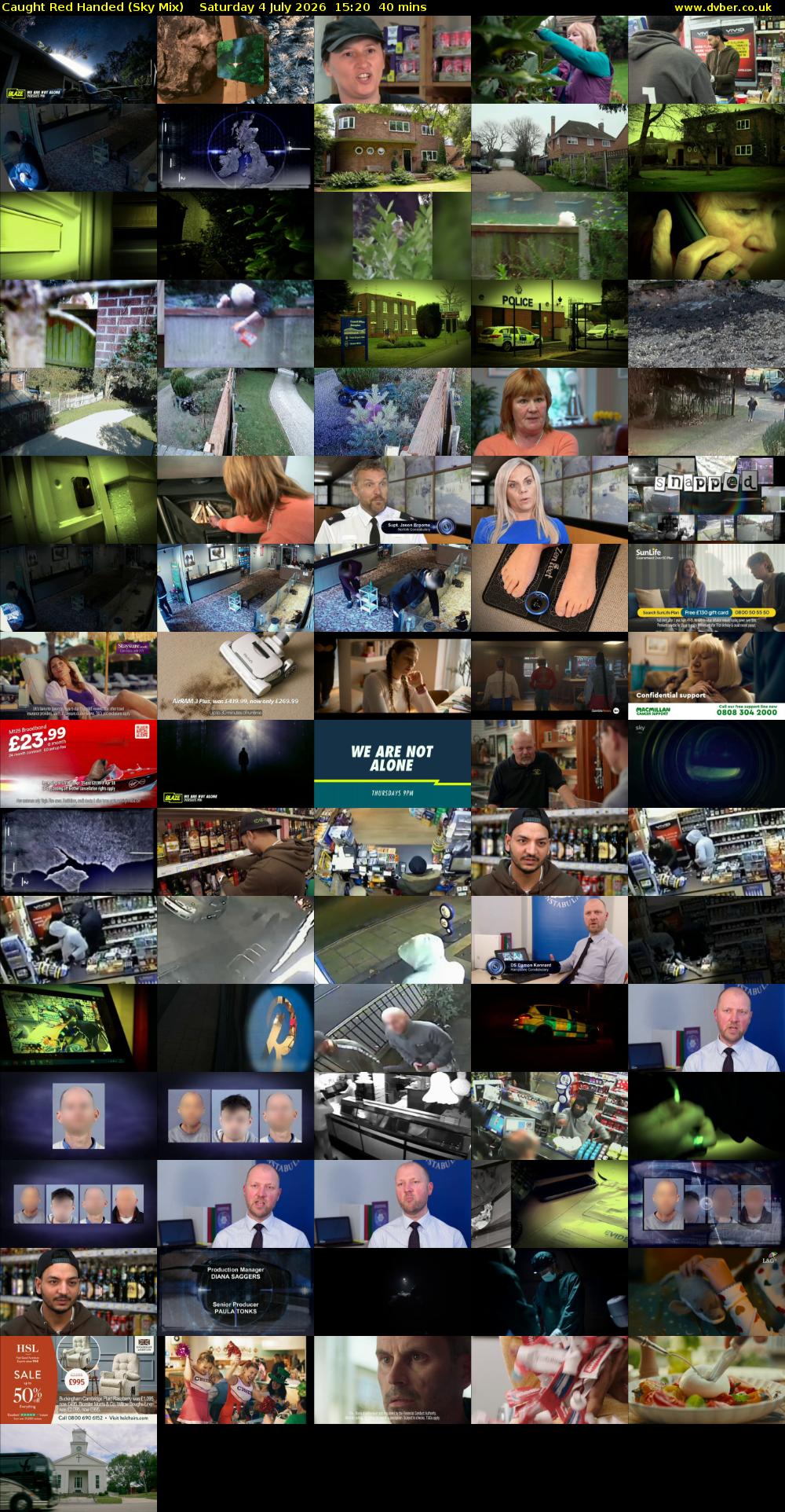 Caught Red Handed (Sky Mix) Saturday 4 July 2026 15:20 - 16:00