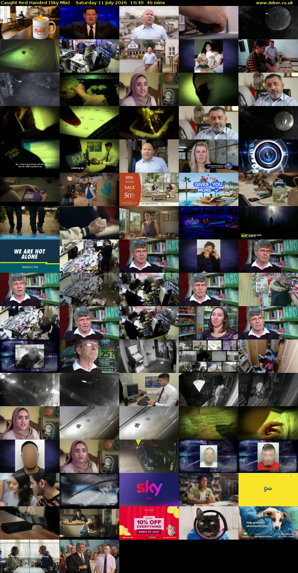 Caught Red Handed (Sky Mix) Saturday 11 July 2026 14:40 - 15:20