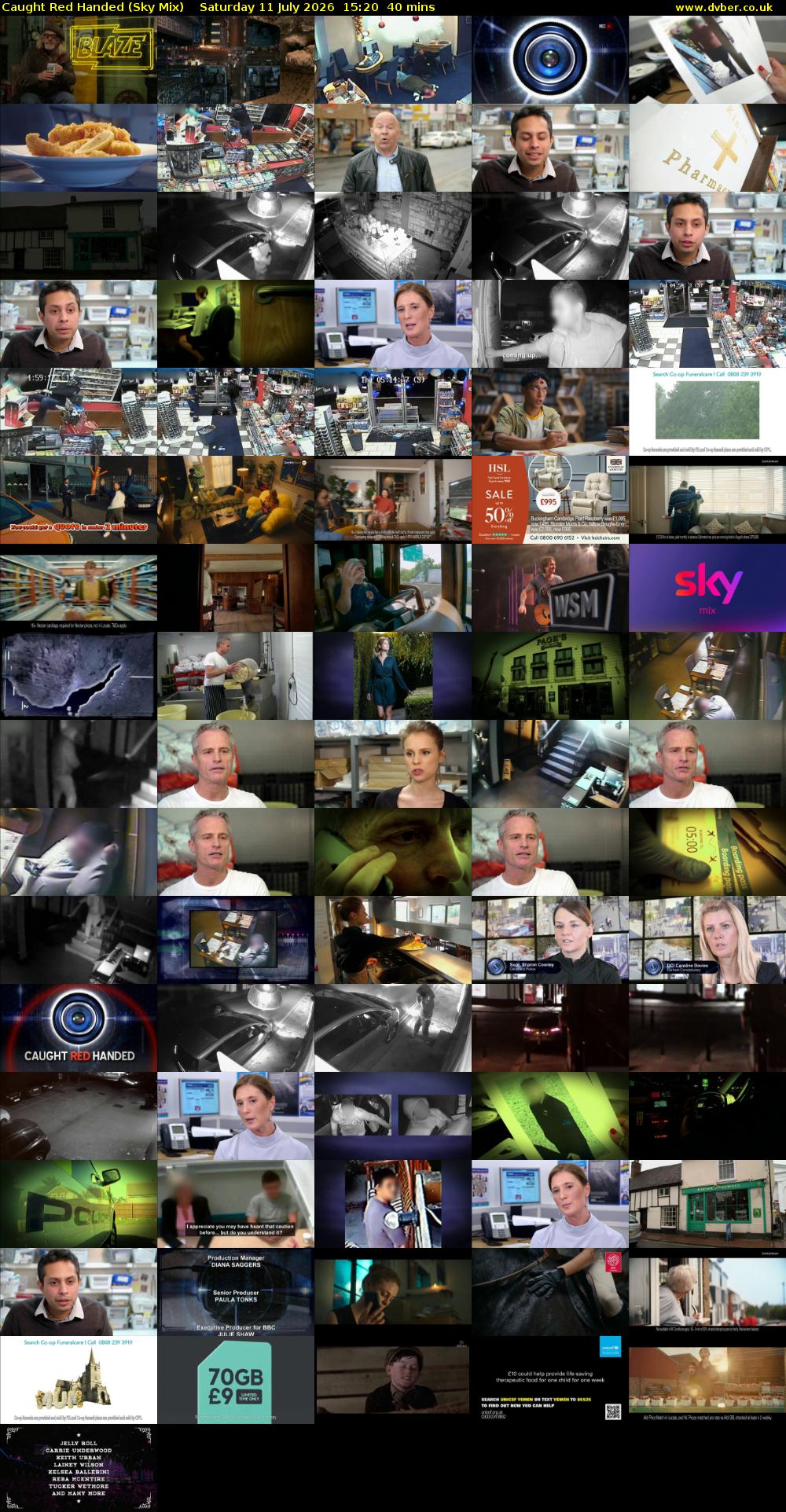 Caught Red Handed (Sky Mix) Saturday 11 July 2026 15:20 - 16:00