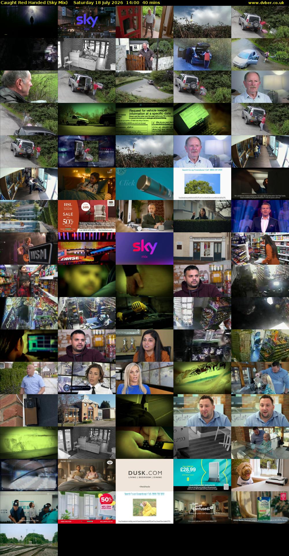 Caught Red Handed (Sky Mix) Saturday 18 July 2026 14:00 - 14:40