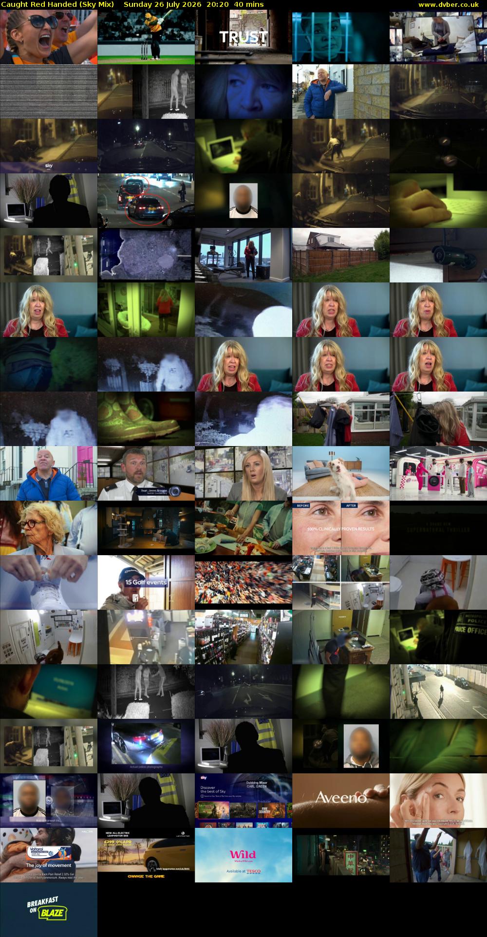 Caught Red Handed (Sky Mix) Sunday 26 July 2026 20:20 - 21:00