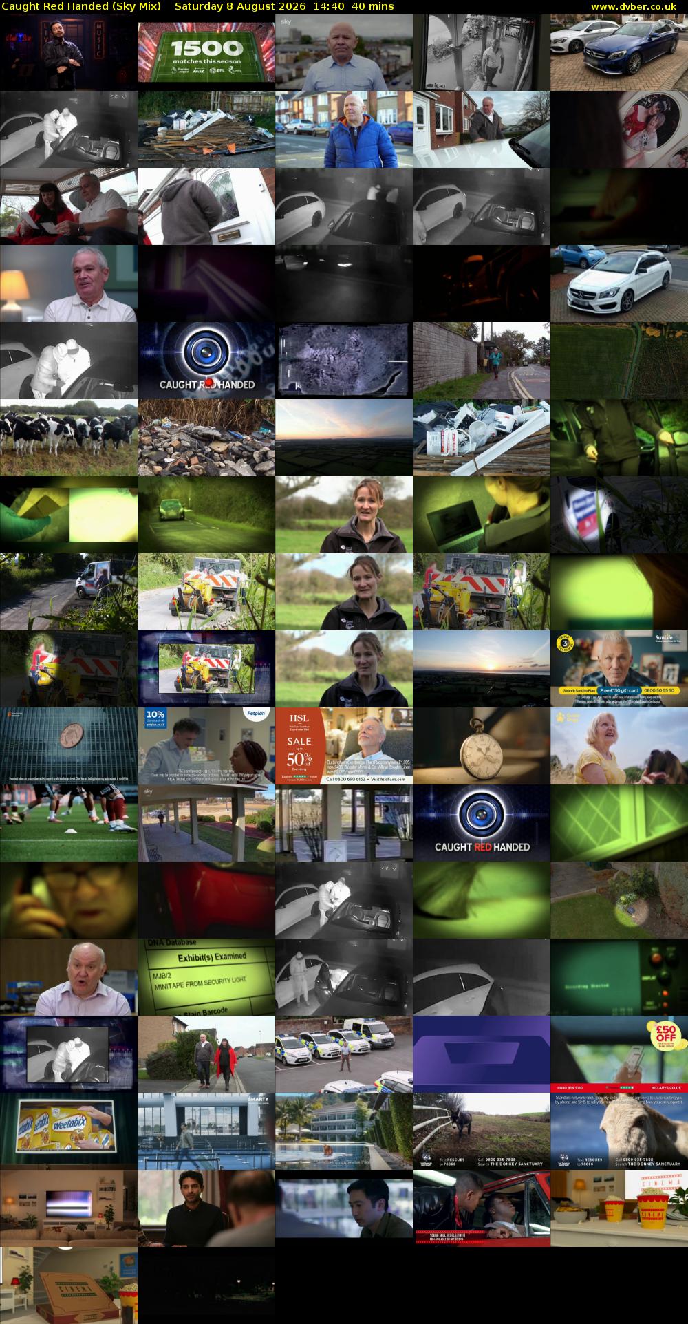 Caught Red Handed (Sky Mix) Saturday 8 August 2026 14:40 - 15:20