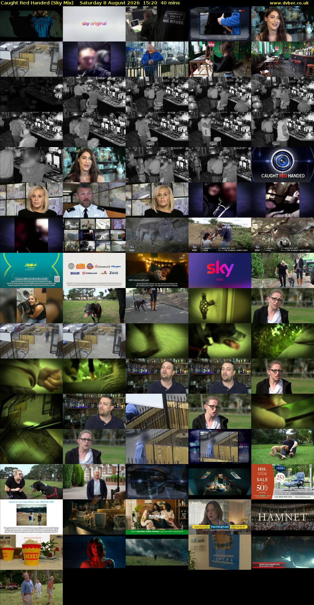 Caught Red Handed (Sky Mix) Saturday 8 August 2026 15:20 - 16:00