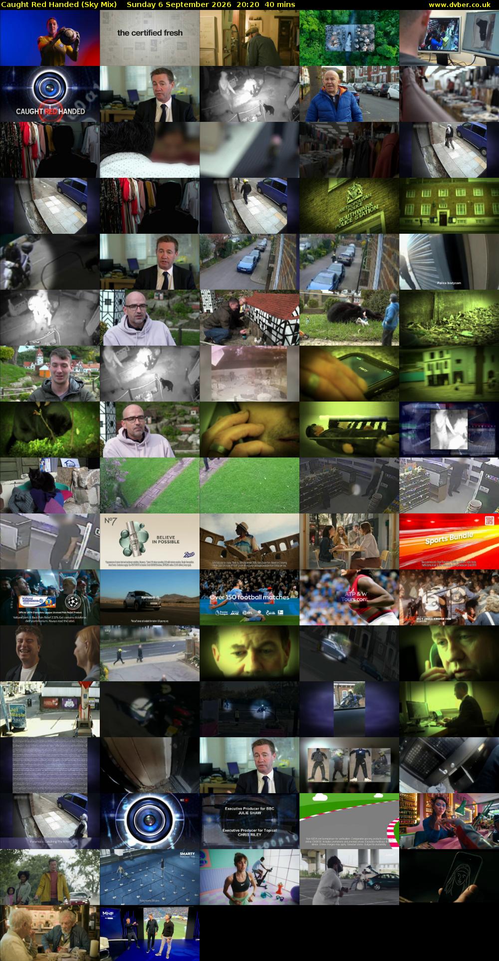 Caught Red Handed (Sky Mix) Sunday 6 September 2026 20:20 - 21:00