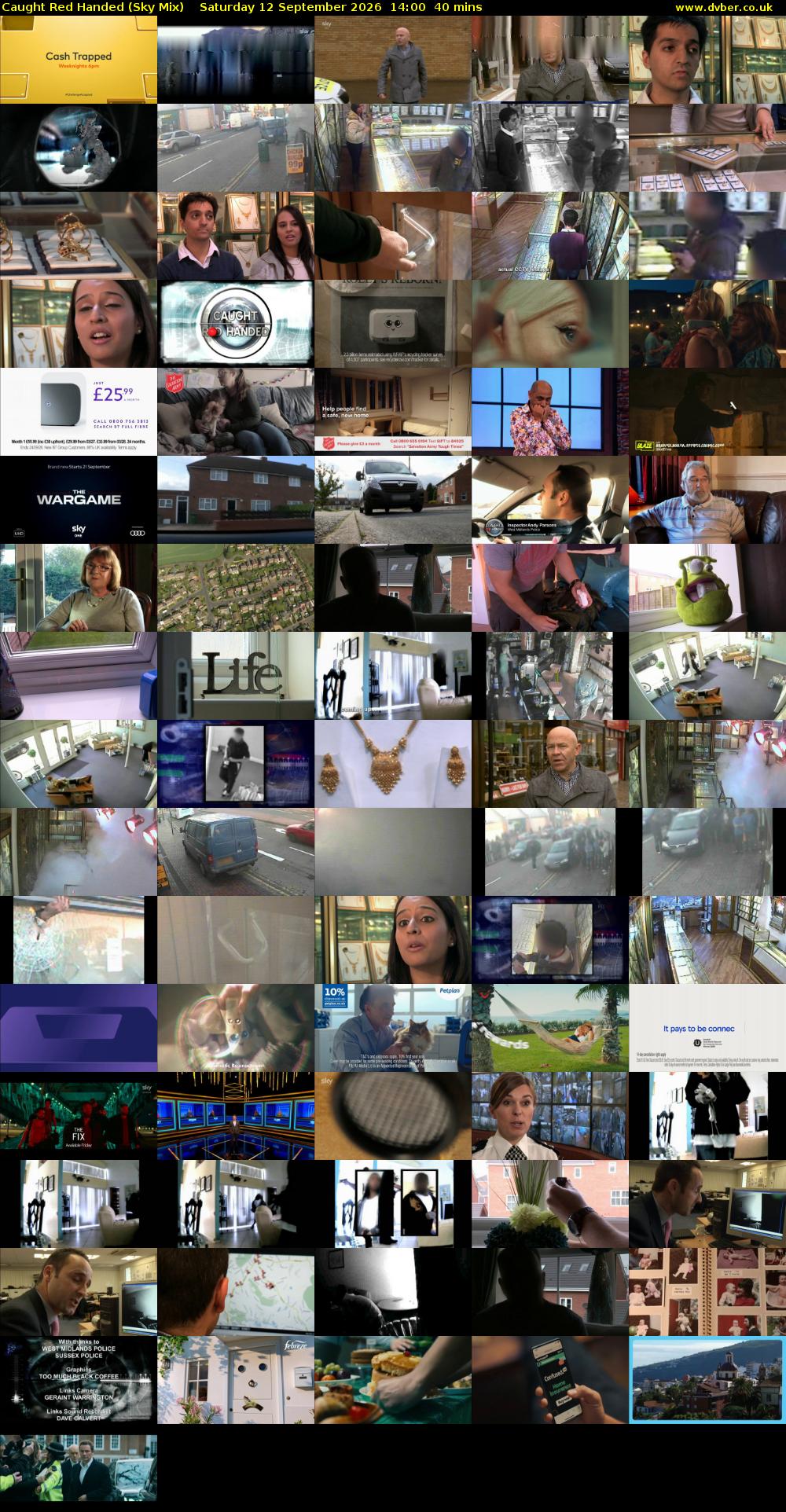 Caught Red Handed (Sky Mix) Saturday 12 September 2026 14:00 - 14:40