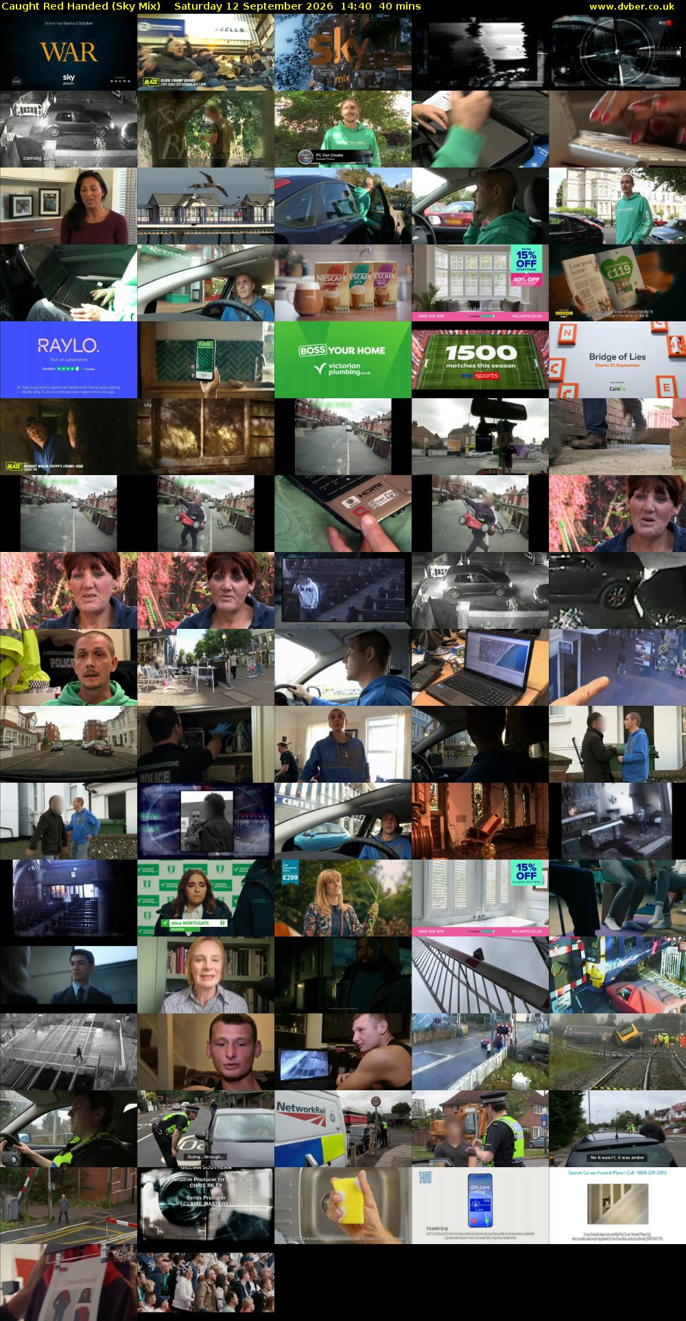 Caught Red Handed (Sky Mix) Saturday 12 September 2026 14:40 - 15:20