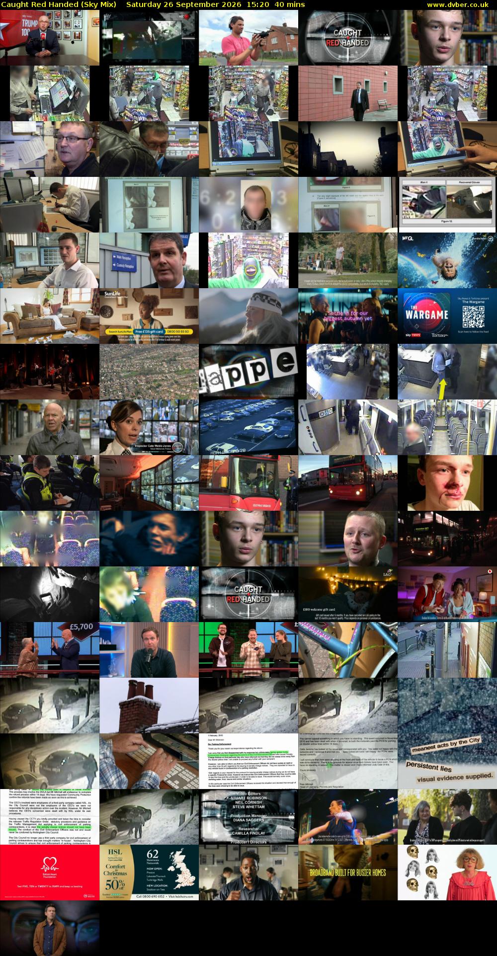 Caught Red Handed (Sky Mix) Saturday 26 September 2026 15:20 - 16:00