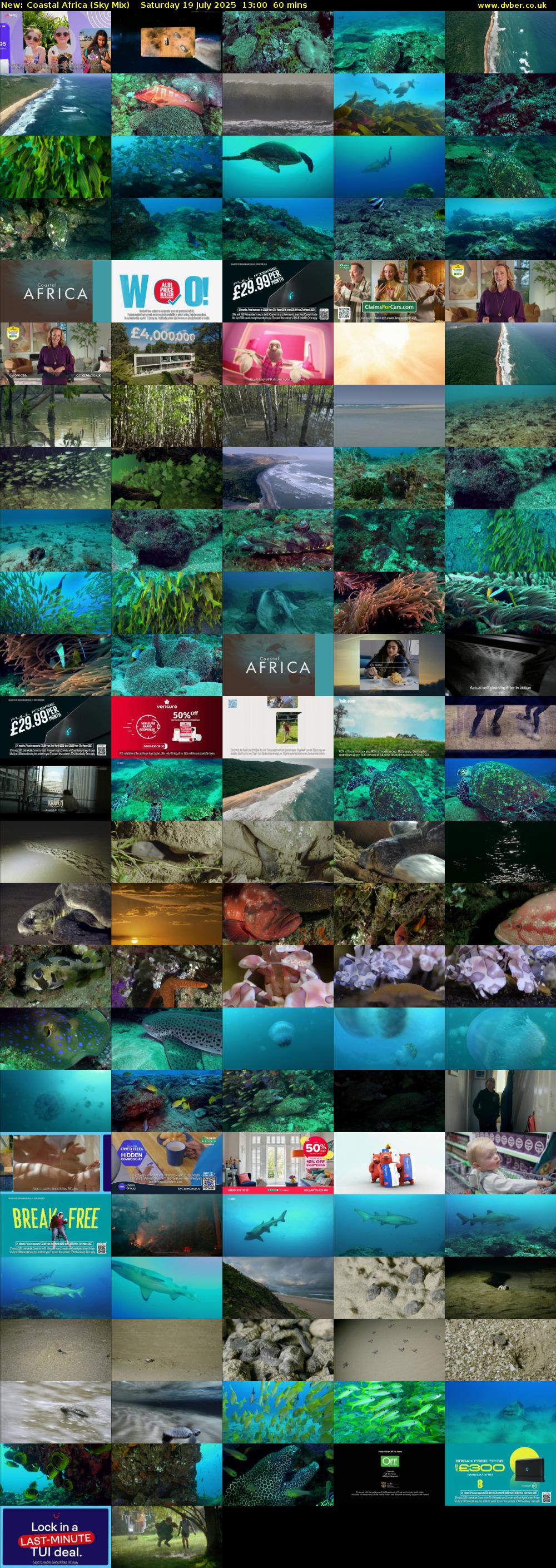 Coastal Africa (Sky Mix) Saturday 19 July 2025 13:00 - 14:00
