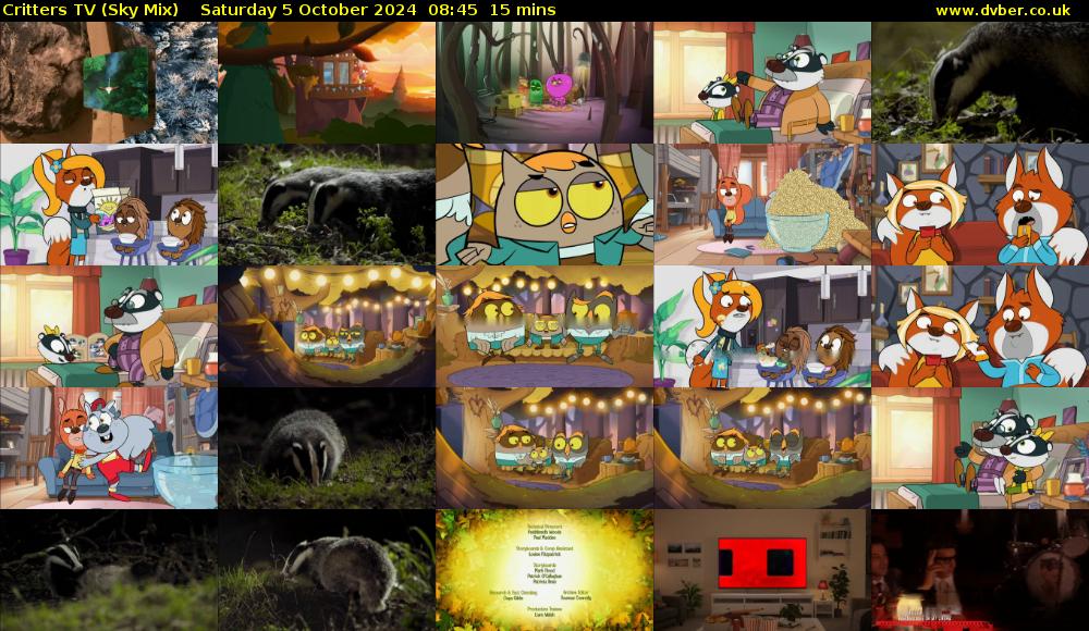 Critters TV (Sky Mix) Saturday 5 October 2024 08:45 - 09:00