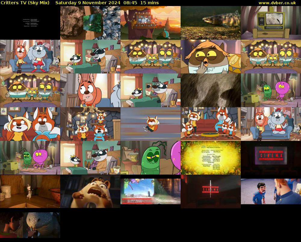 Critters TV (Sky Mix) Saturday 9 November 2024 08:45 - 09:00