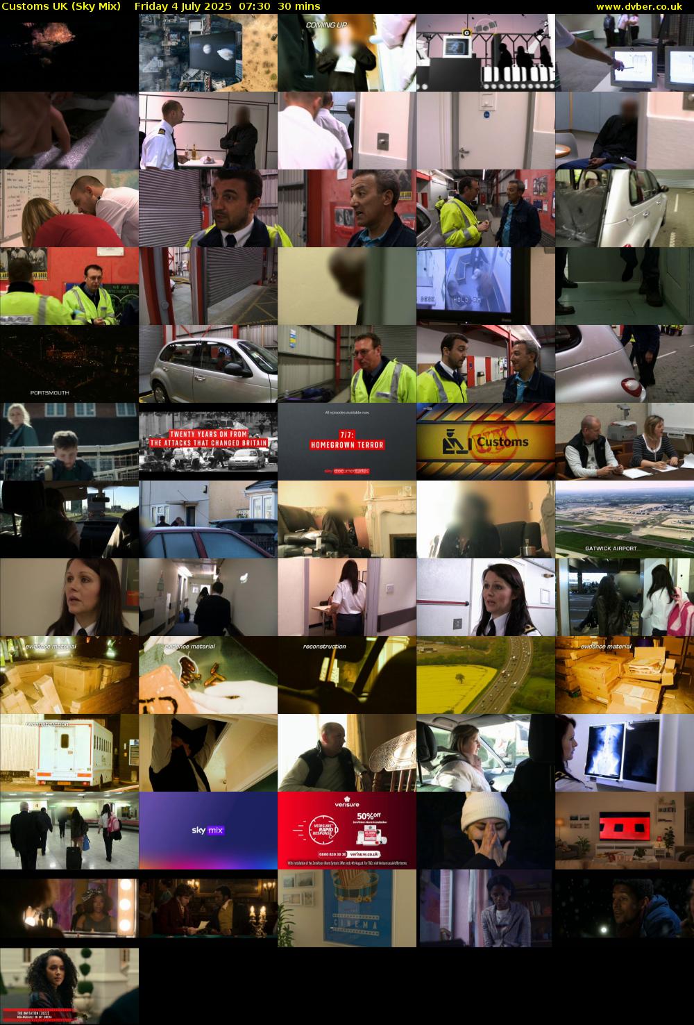 Customs UK (Sky Mix) Friday 4 July 2025 07:30 - 08:00
