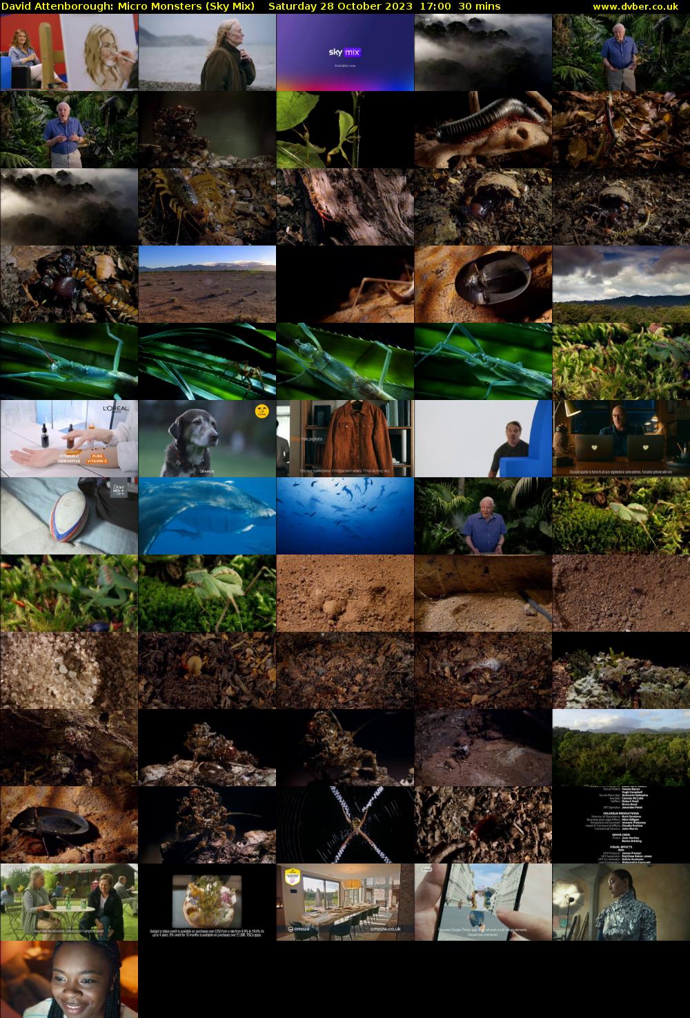 David Attenborough: Micro Monsters (Sky Mix) Saturday 28 October 2023 17:00 - 17:30
