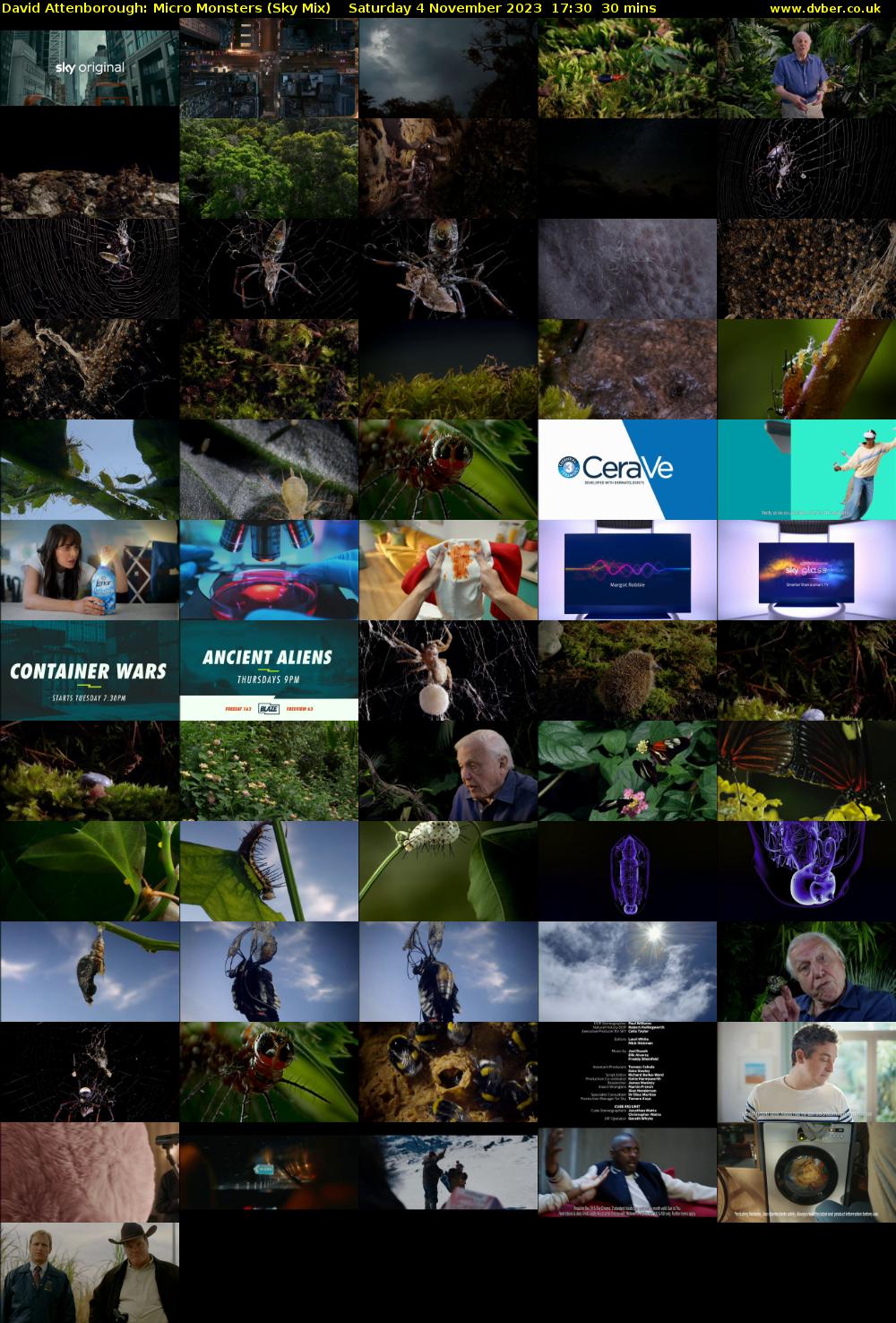 David Attenborough: Micro Monsters (Sky Mix) Saturday 4 November 2023 17:30 - 18:00