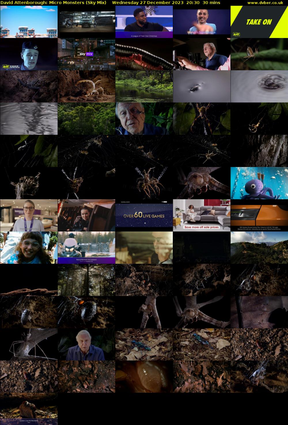 David Attenborough: Micro Monsters (Sky Mix) Wednesday 27 December 2023 20:30 - 21:00