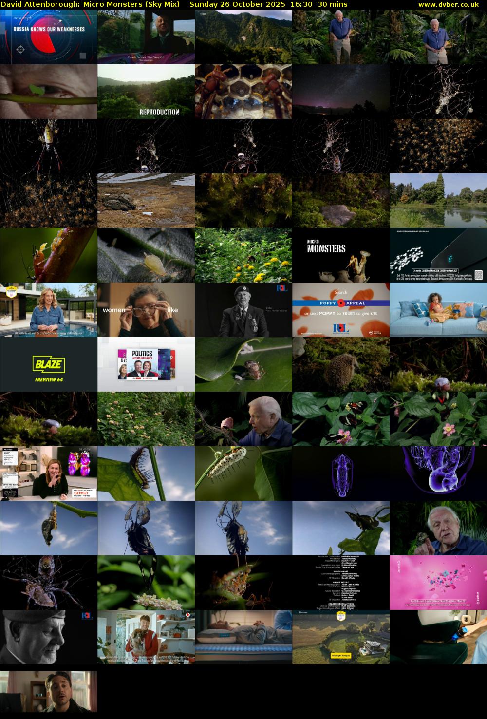 David Attenborough: Micro Monsters (Sky Mix) Sunday 26 October 2025 16:30 - 17:00
