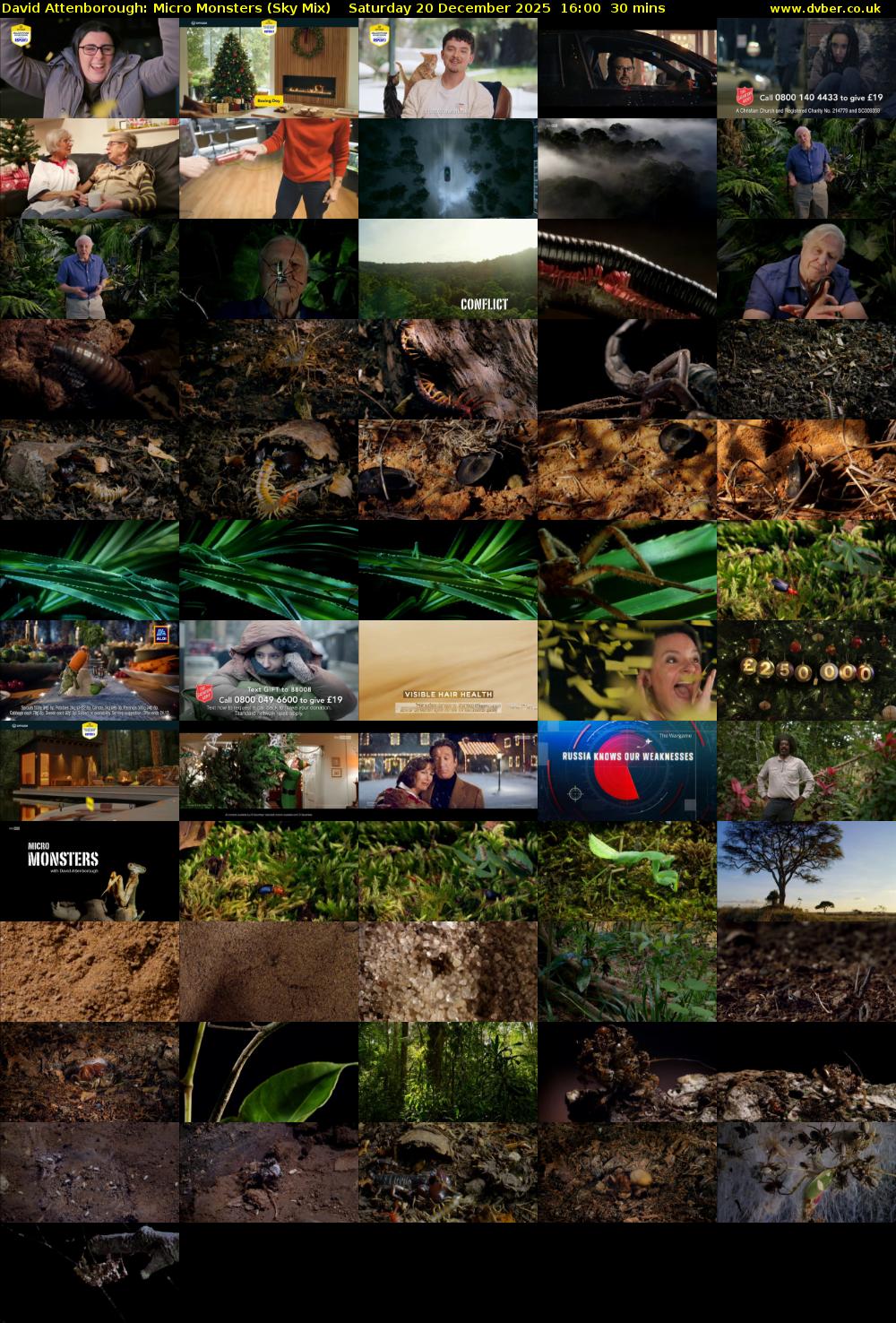 David Attenborough: Micro Monsters (Sky Mix) Saturday 20 December 2025 16:00 - 16:30