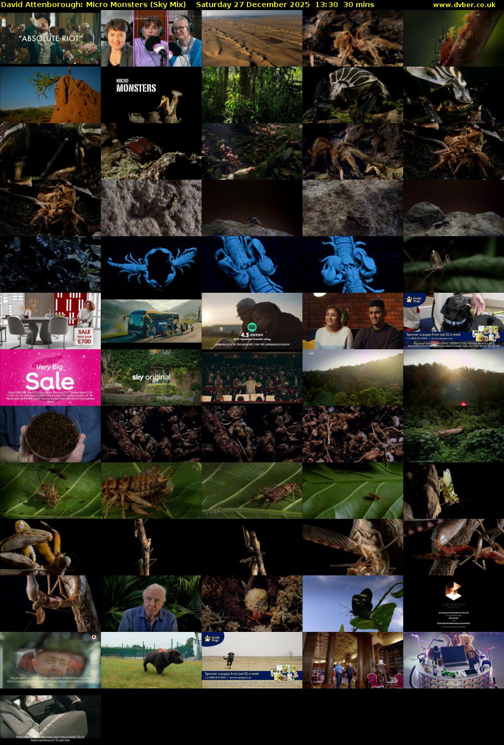 David Attenborough: Micro Monsters (Sky Mix) Saturday 27 December 2025 13:30 - 14:00