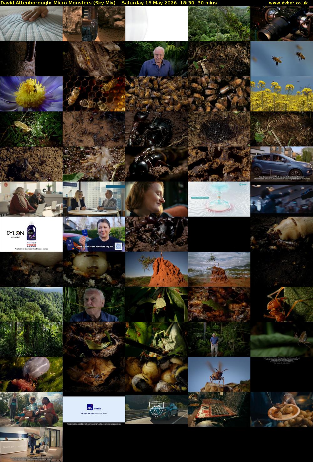 David Attenborough: Micro Monsters (Sky Mix) Saturday 16 May 2026 18:30 - 19:00