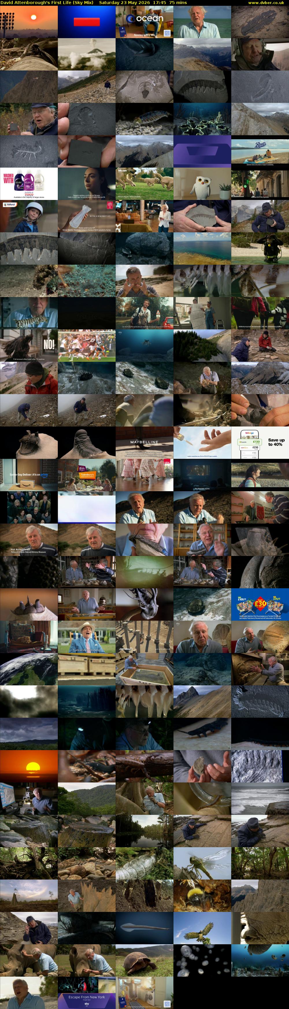 David Attenborough's First Life (Sky Mix) Saturday 23 May 2026 17:45 - 19:00