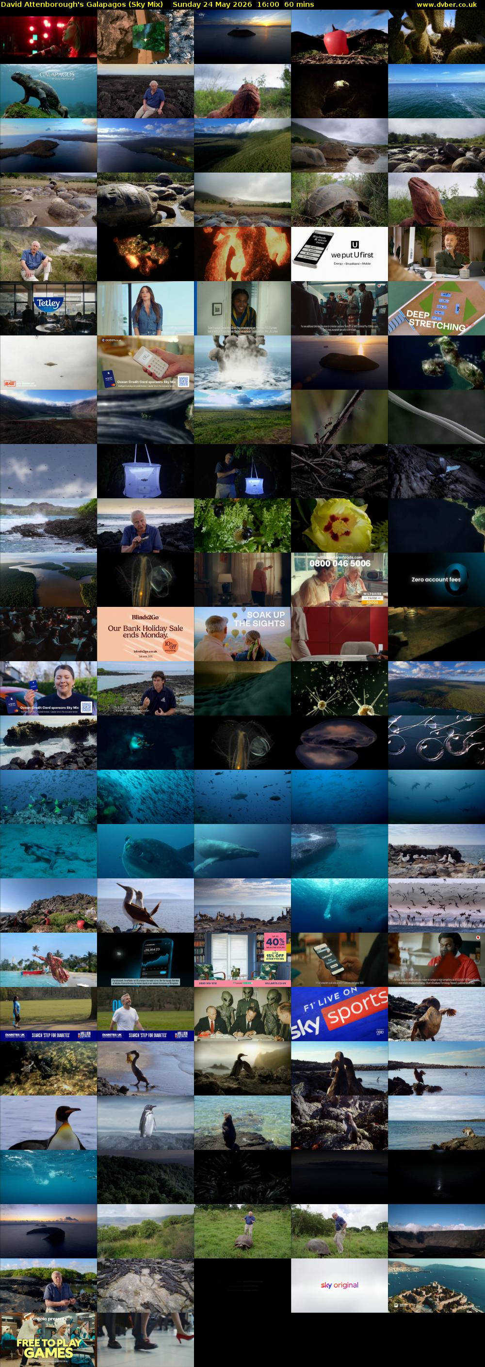 David Attenborough's Galapagos (Sky Mix) Sunday 24 May 2026 16:00 - 17:00