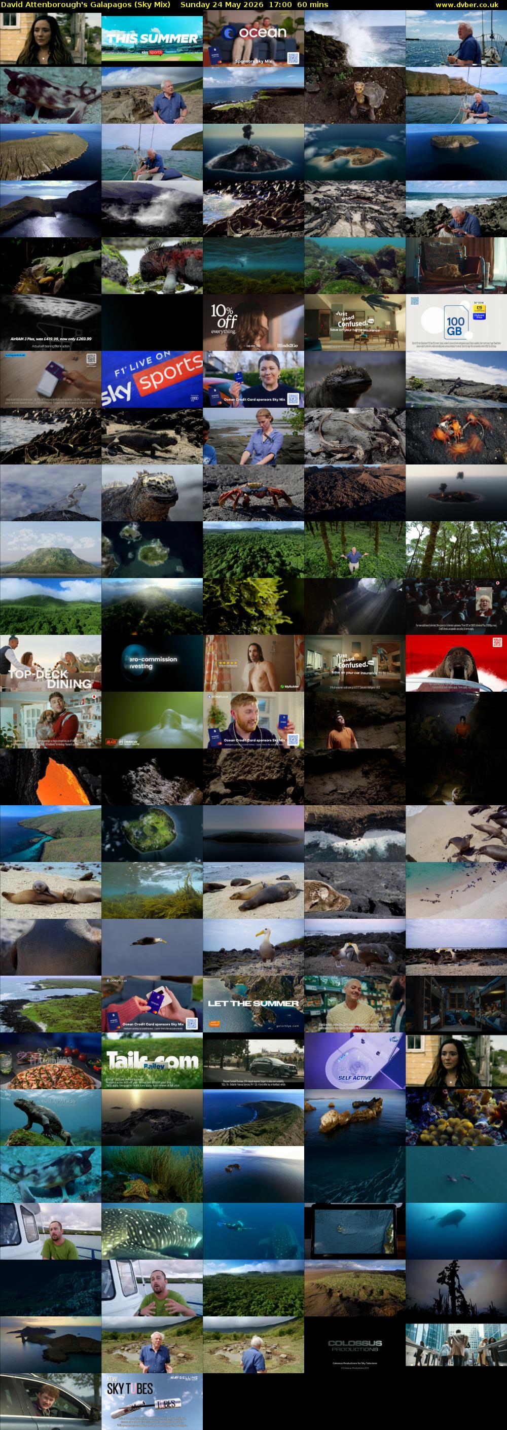 David Attenborough's Galapagos (Sky Mix) Sunday 24 May 2026 17:00 - 18:00